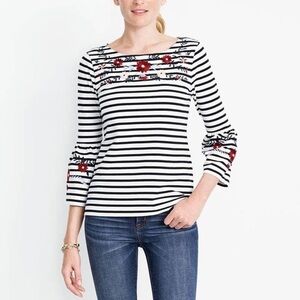J. Crew Embroidered Floral Top
